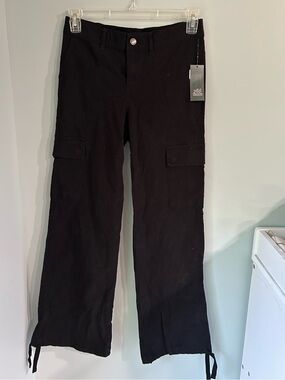 Wild Fable Cotton Utility Cargo Black with Cinch drawstring for Jogger Small